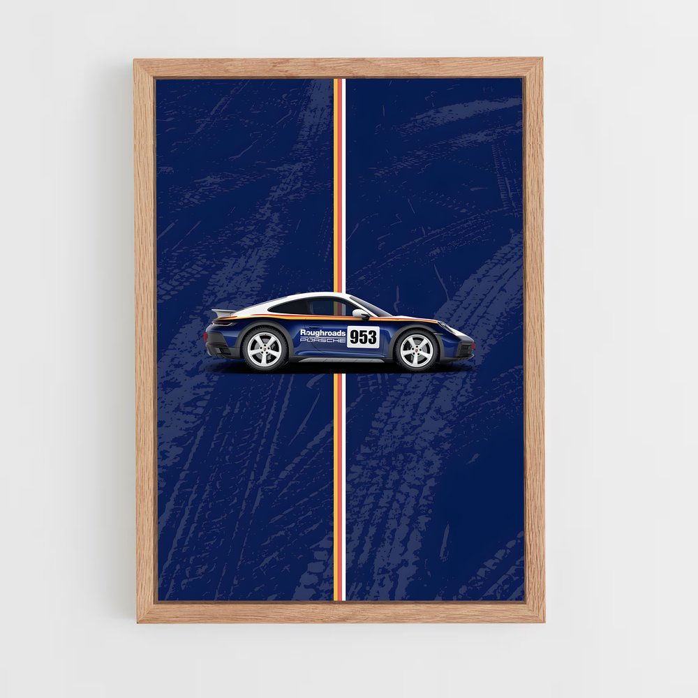 Poster Dakar Racing Blue – affiche Porsche (vue 4)